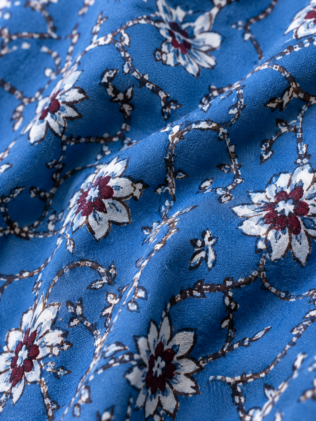 Women's Blue Floral Printed Sleeveless Peplum Top | V-Neck Casual Cotton Blend Top for Women | Saiyaraa